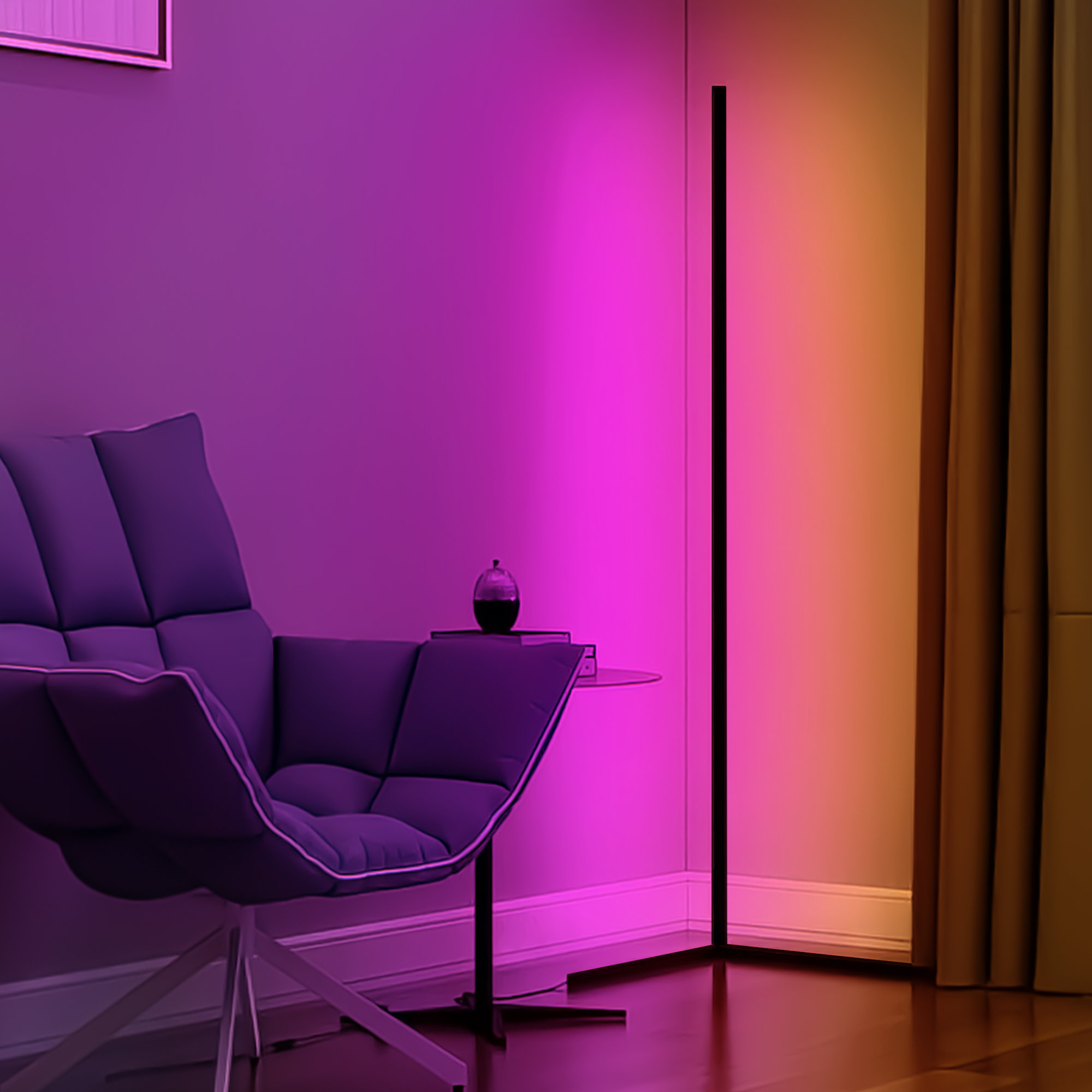 55in RGB LED Floor Corner Lamp Wall Light Stand Game Bar cheapest Living Room w Remote